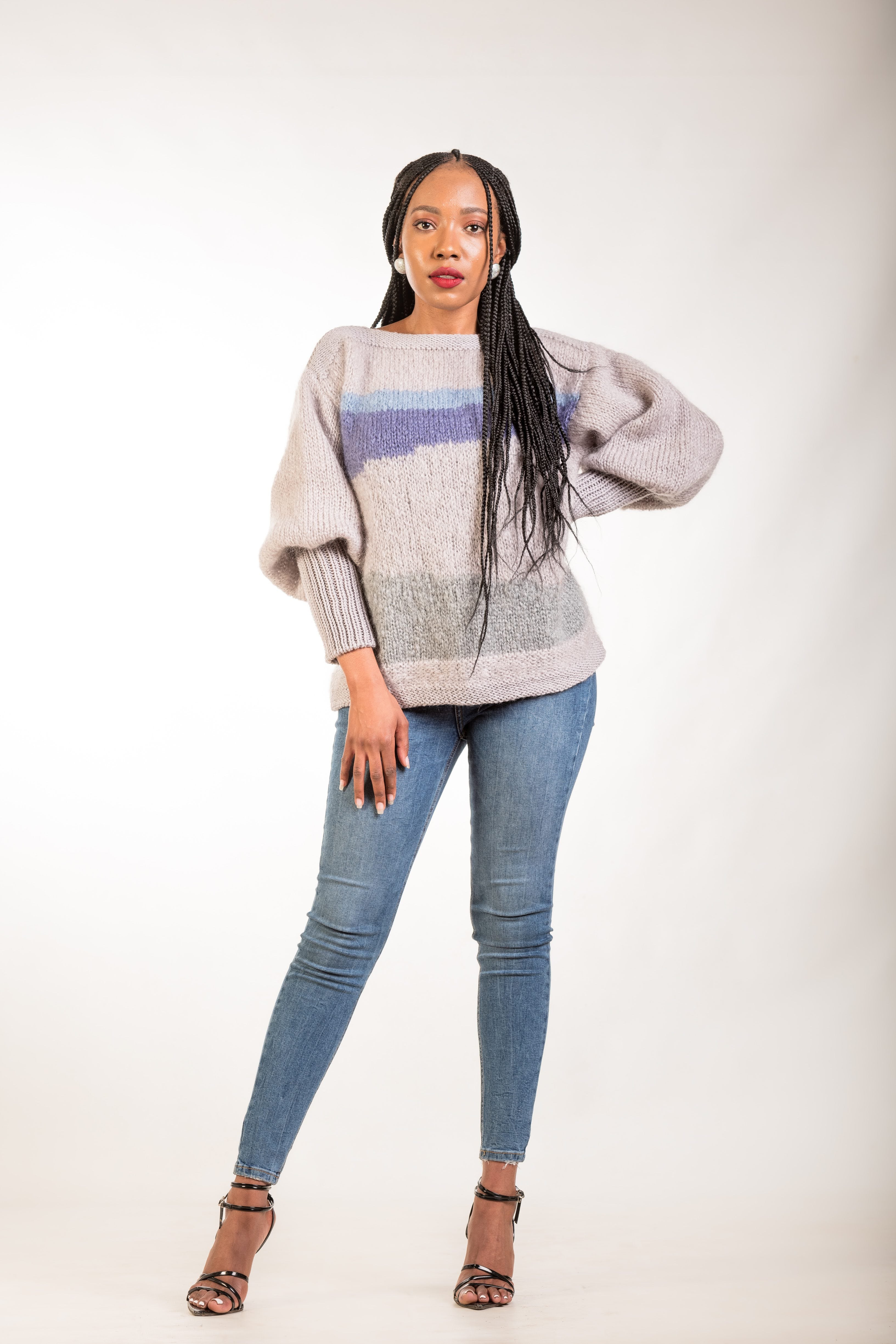 Mohair cropped sweater - Grey – Lika Knitwear