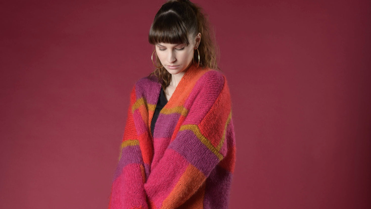 Bright pink mohair cardigan – Lika Knitwear