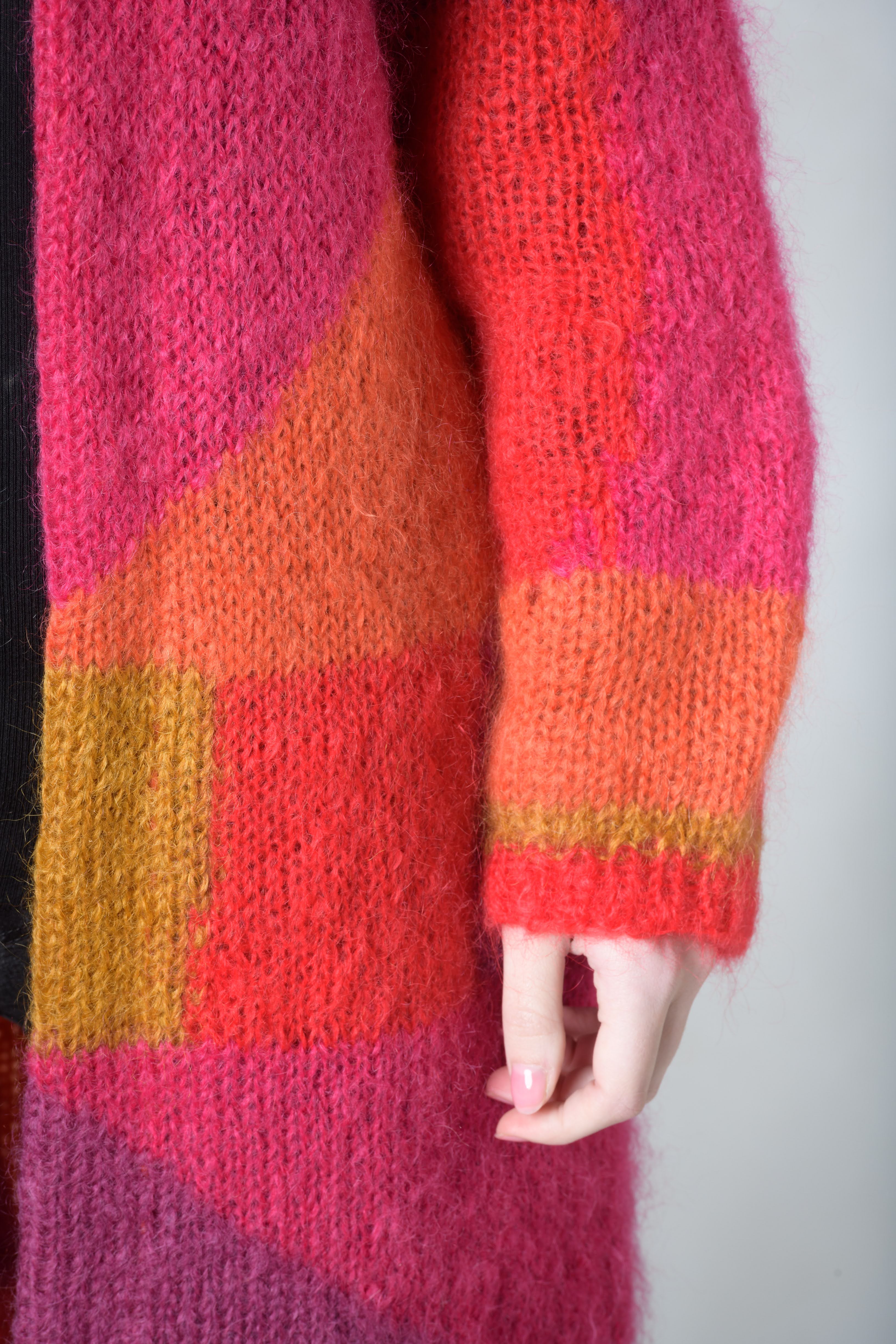 Bright pink mohair cardigan – Lika Knitwear