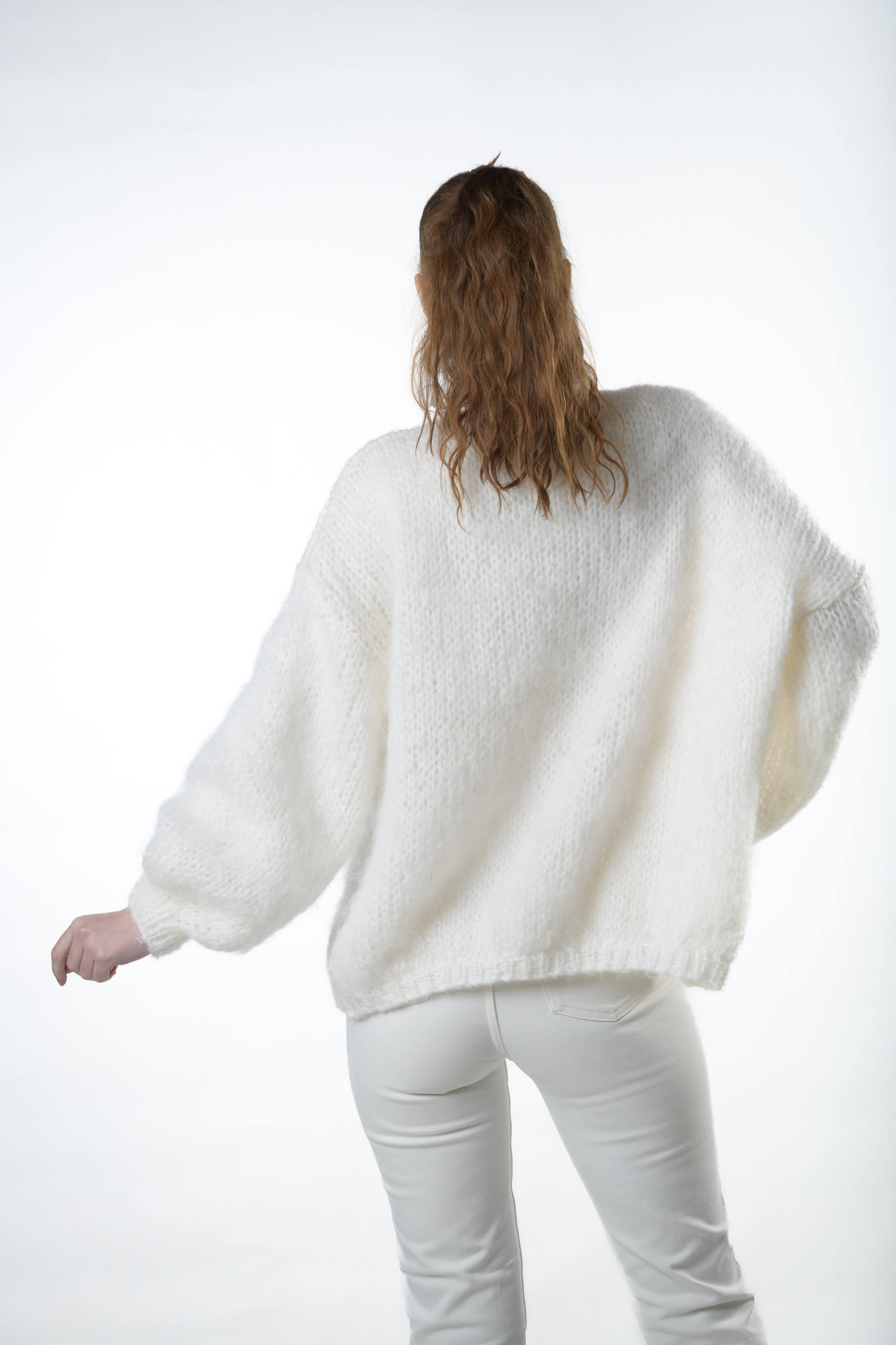 White clearance mohair cardigan