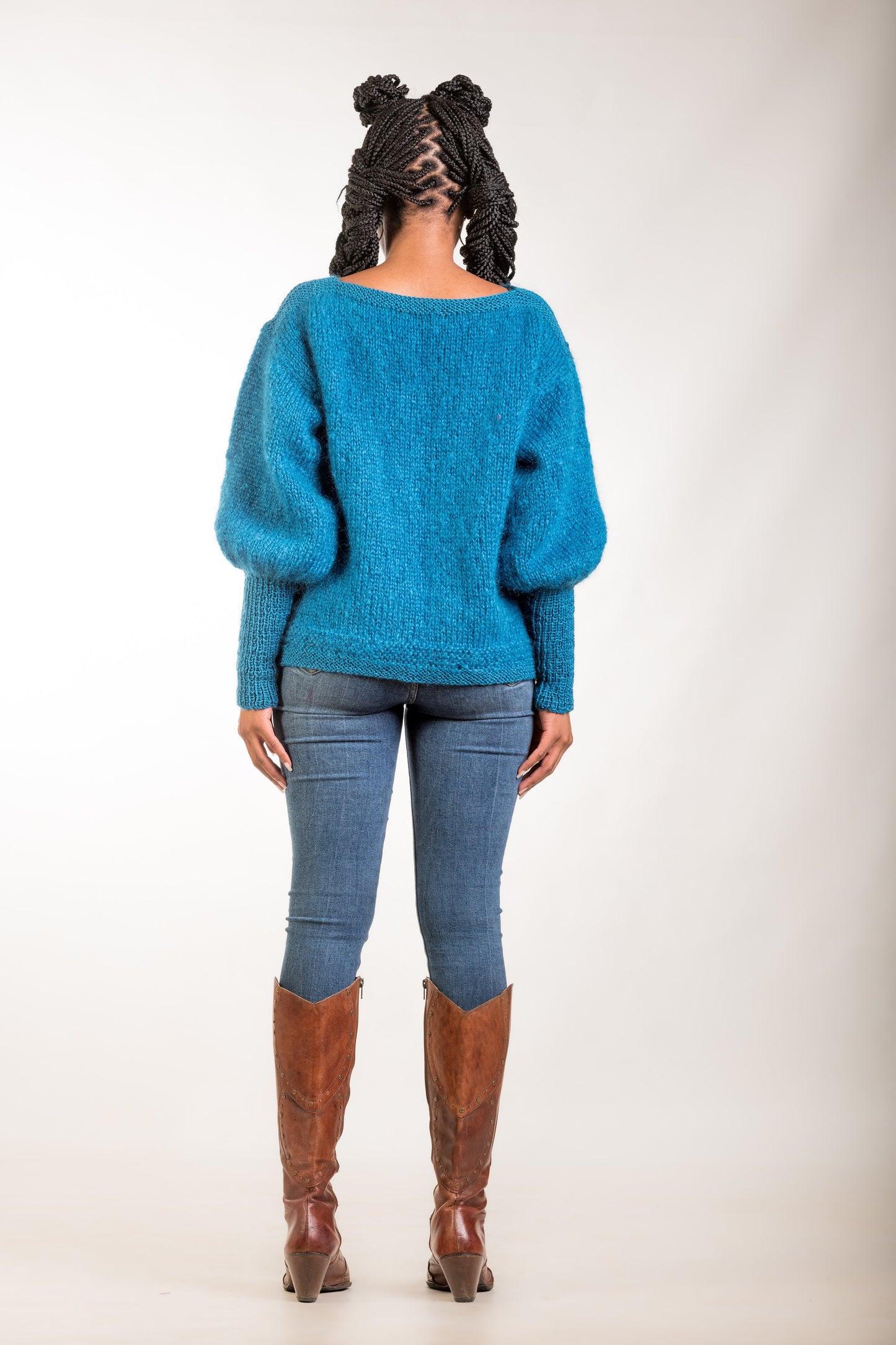 Mohair cropped sweater - Teal